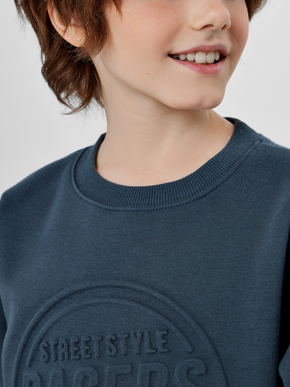 MARK FORMELLE Свитшот 571690 123431/1 серо -синий +печать