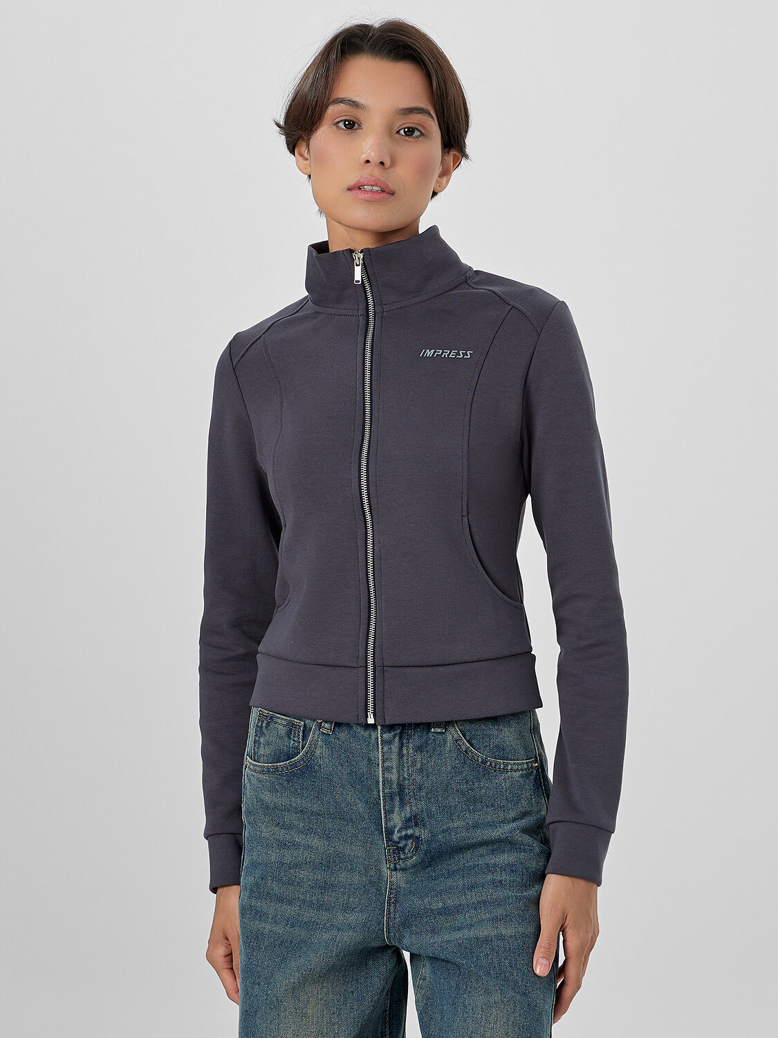 MARK FORMELLE Толстовка 571945 172039 металлический серый +печать