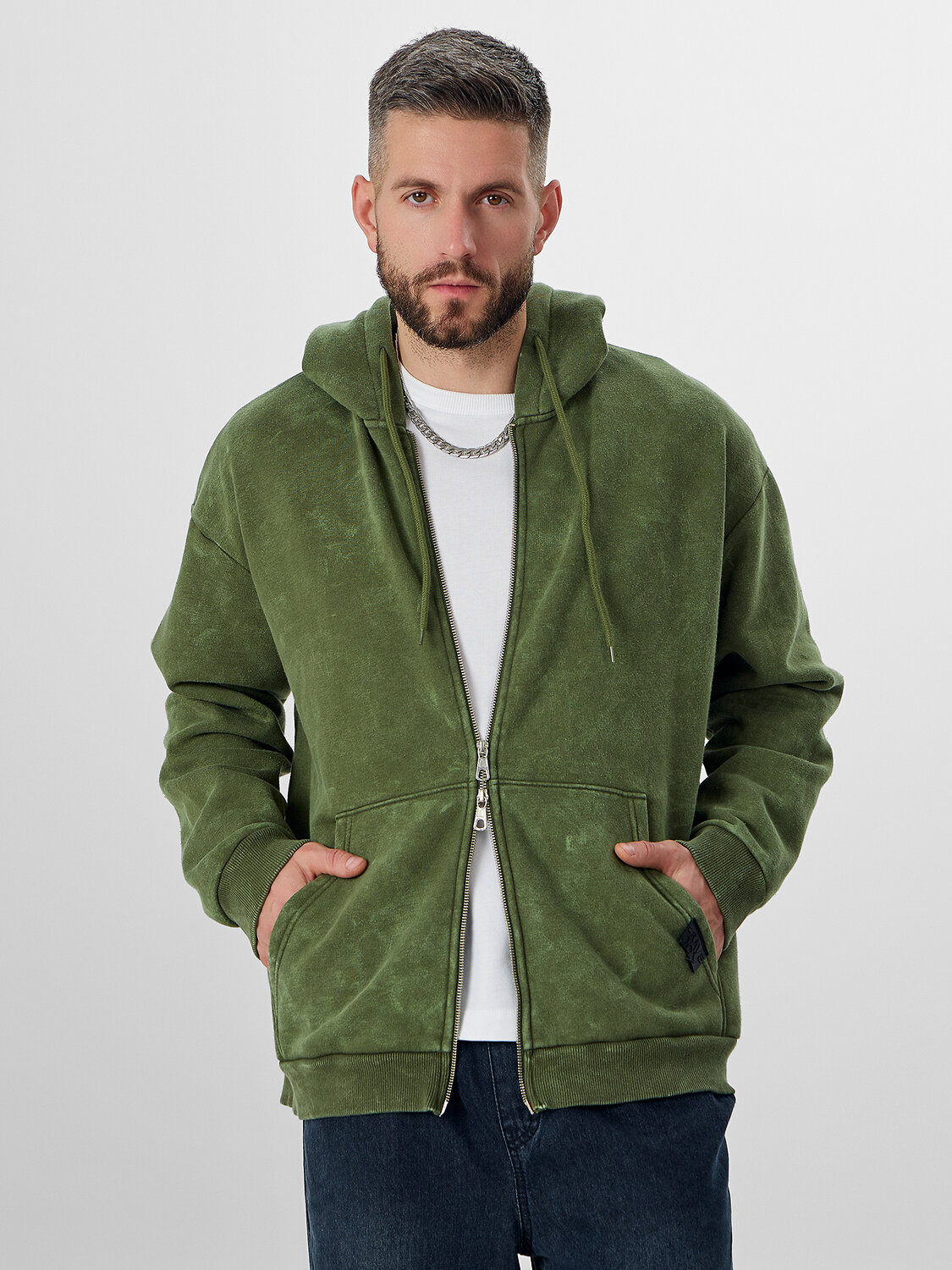 MARK FORMELLE Толстовка 572262 121211 ACID WASH травяной