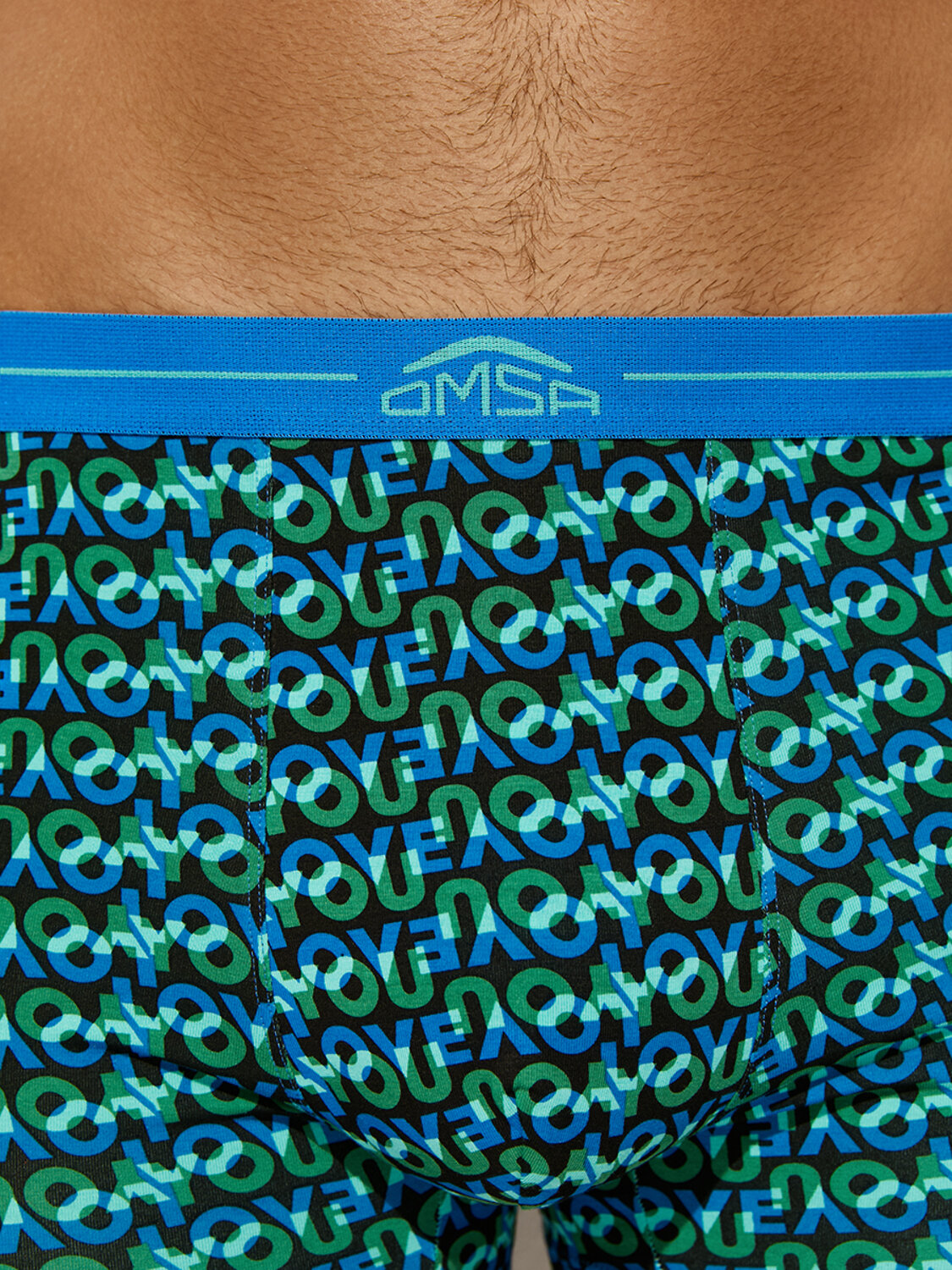 Omsa Трусы 572364 OmU 1234-25B Emotion Боксеры муж. с откр.резинкой, CO Nero/Multicolor (Мультиколор)