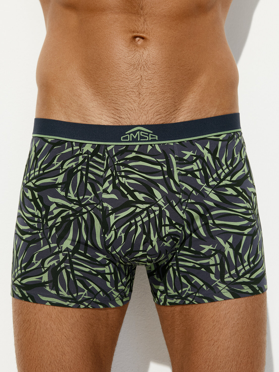 Omsa Трусы 572375 OmU 1234-25B Courage Боксеры муж. с откр.резинкой, CO Nero/Verde (Черный)