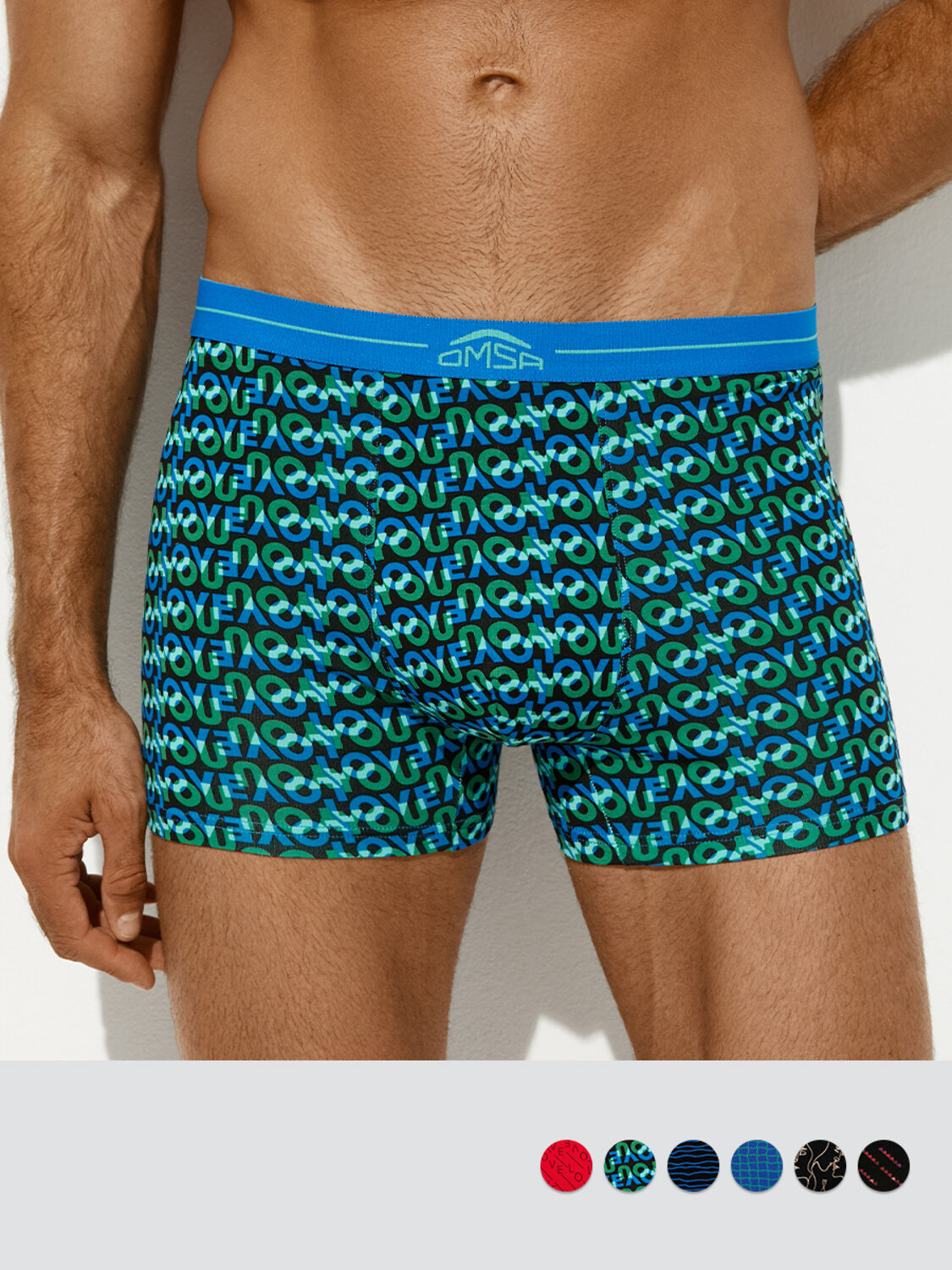 Omsa Трусы 572382 OmU 1234-25B Emotion Боксеры муж. с откр.резинкой, CO Rosso (Красный)