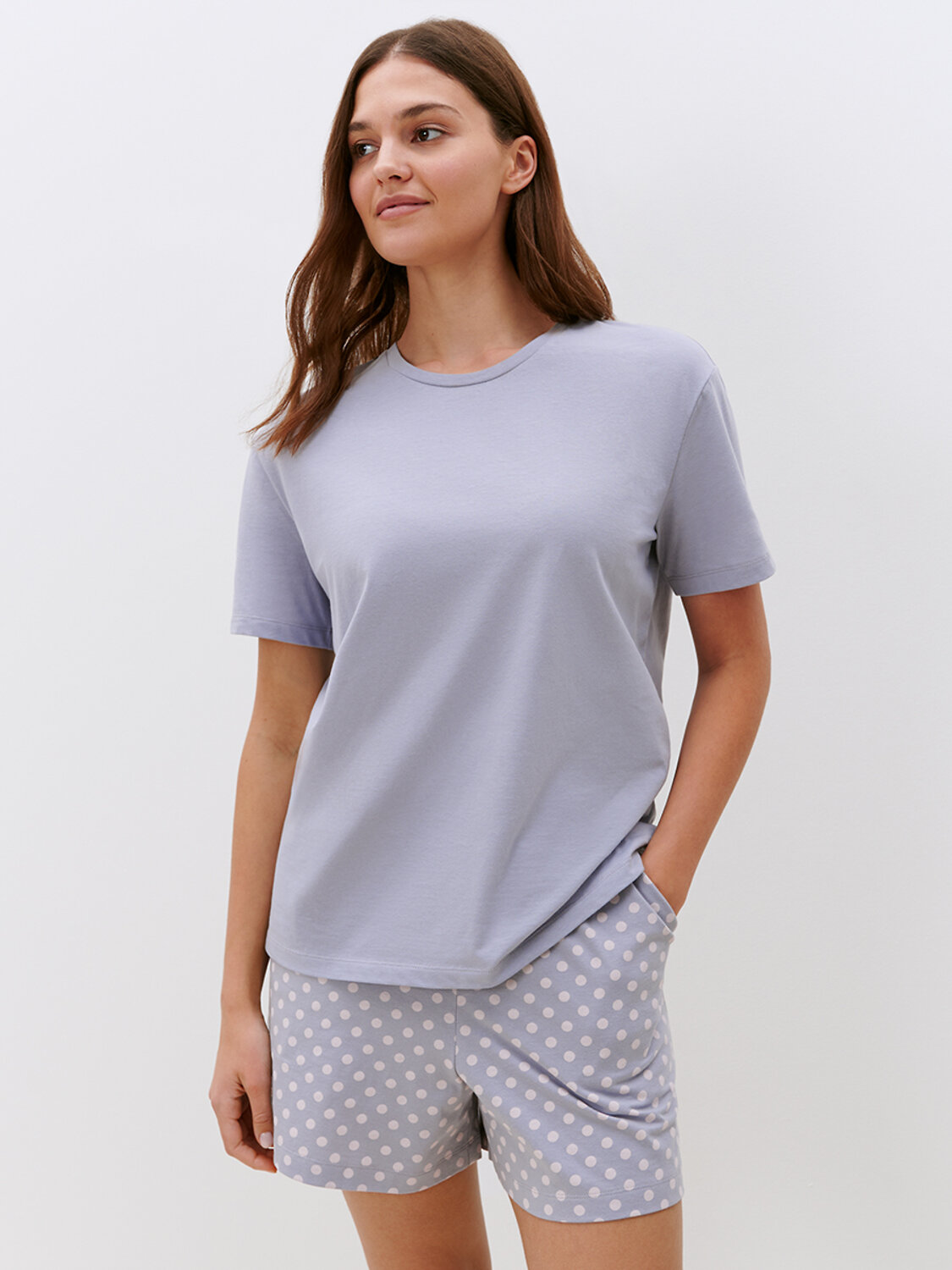 Omsa Пижама 572398 OmD 0235D BELLA Пижама жен. (Футболка+шорты), СО Silver/Multicolour (Мультиколор)