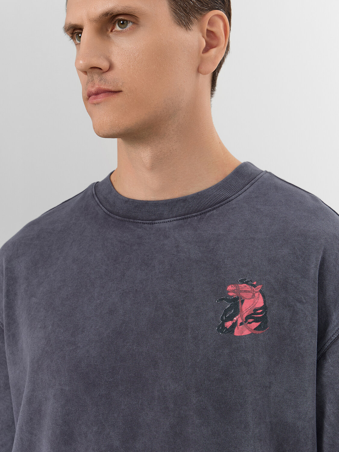 MARK FORMELLE Футболка 572435 111892 ACID WASH графит +печать