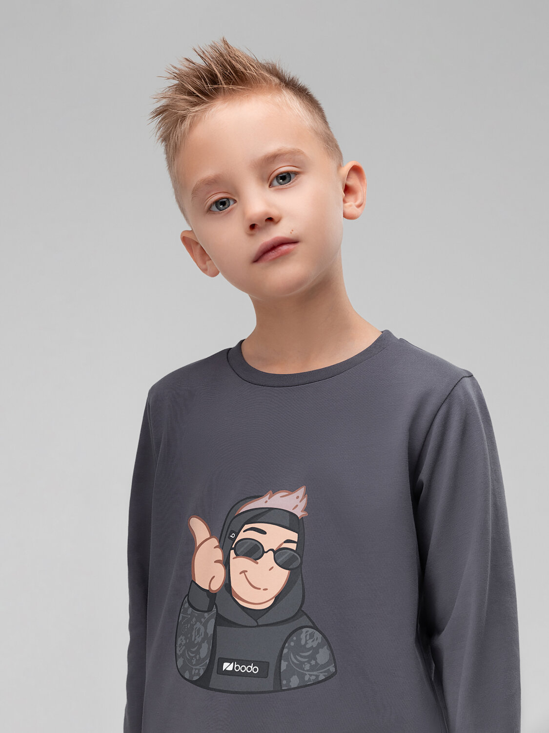 Bodo Лонгслив 572479 7-294MU серый (графит)