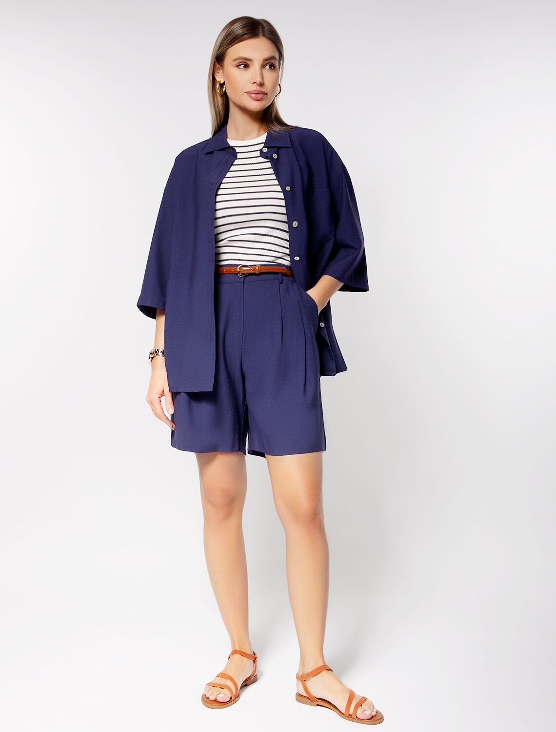 VILATTE Блузка 572788 D29.238 дымчатый синий