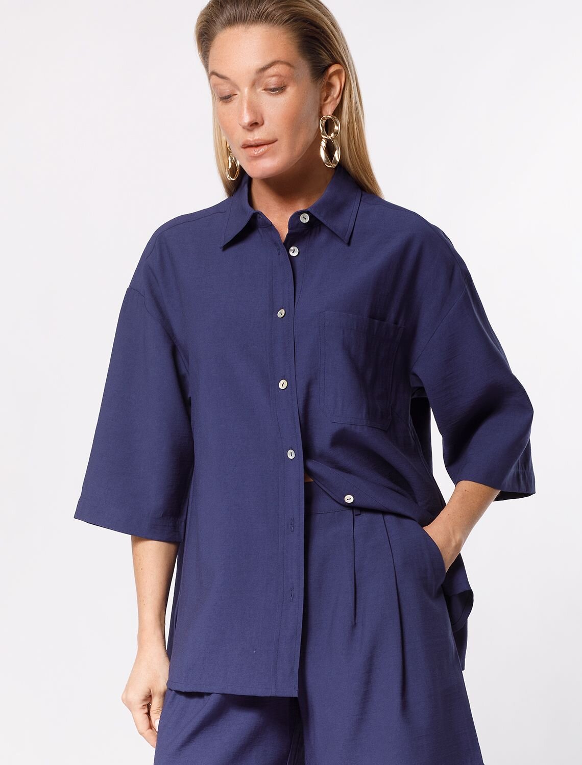 VILATTE Блузка 572788 D29.238 дымчатый синий