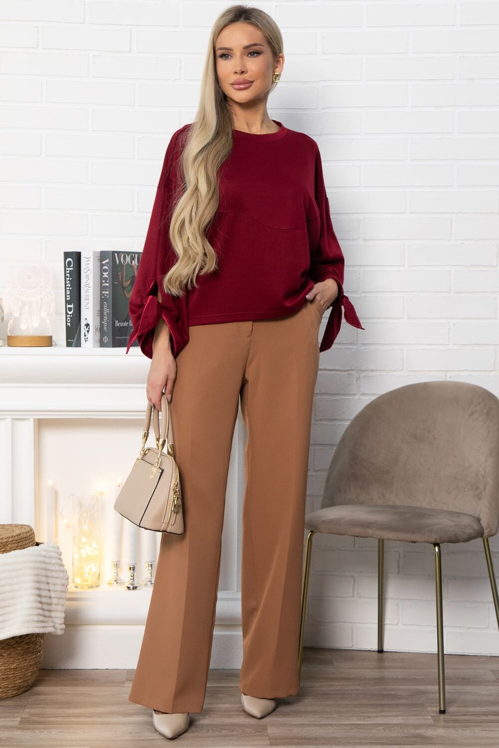 LT Collection Джемпер 572823 Б14867-10М бордовый