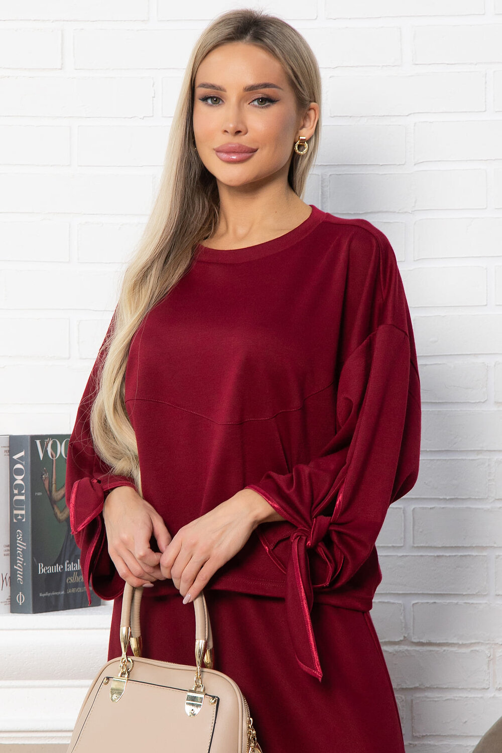 LT Collection Джемпер 572823 Б14867-10М бордовый