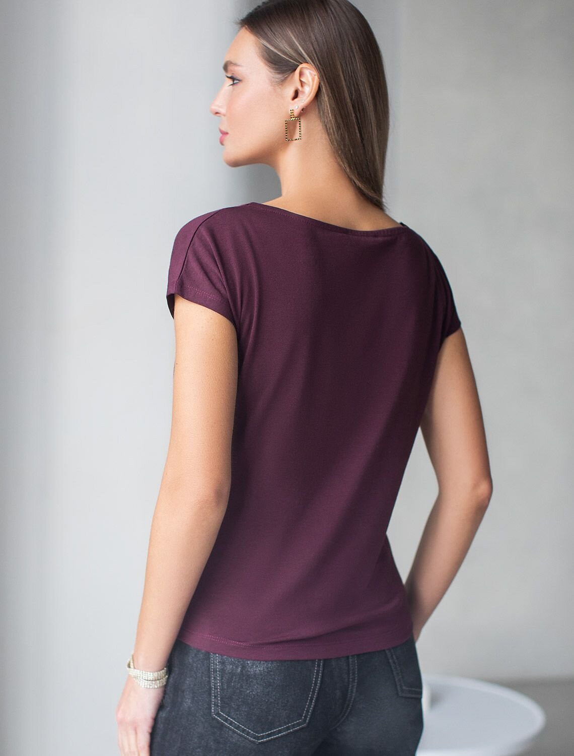 VILATTE Футболка 572825 D49.134 бургунди_волна