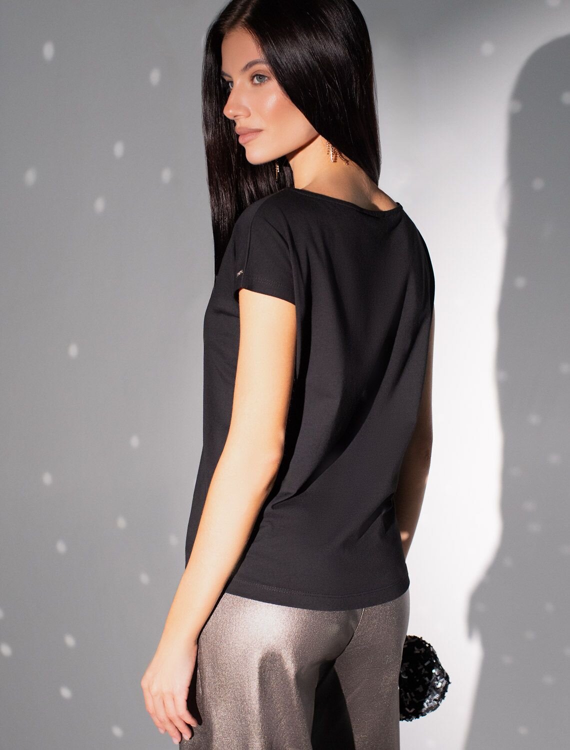 VILATTE Футболка 572837 D49.134 черный_зебра