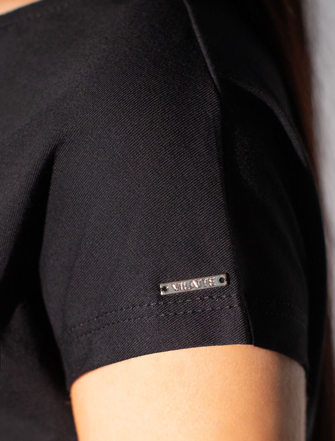 VILATTE Футболка 572837 D49.134 черный_зебра