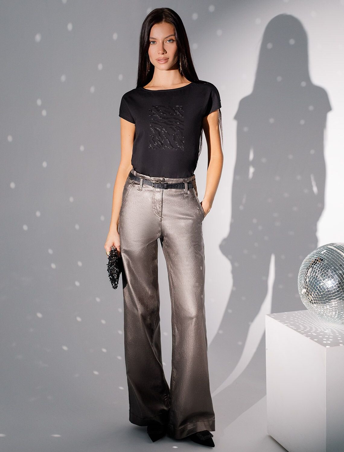 VILATTE Футболка 572837 D49.134 черный_зебра