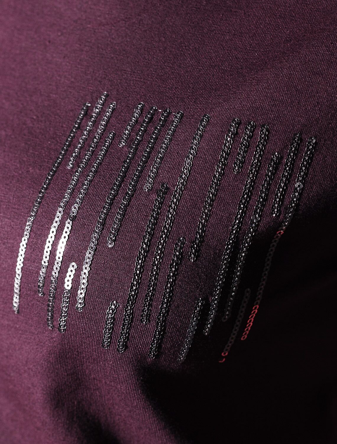 VILATTE Футболка 572851 D49.135 бургунди_блестки