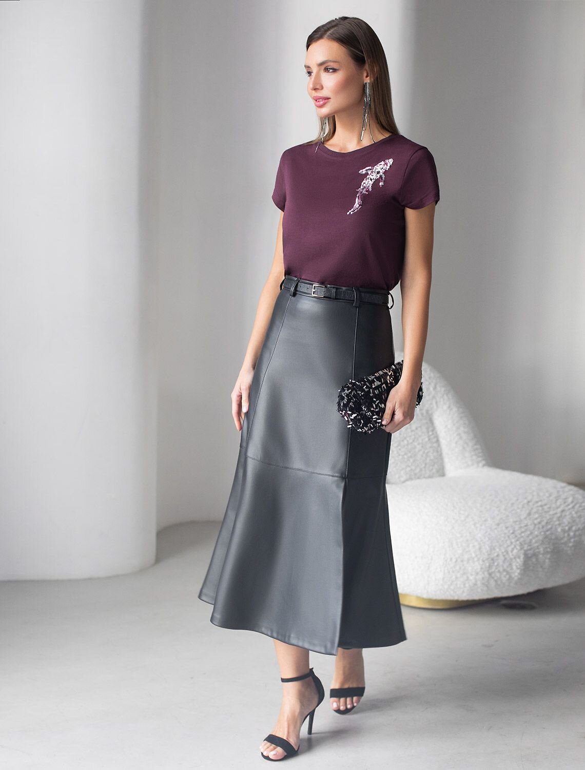 VILATTE Футболка 572854 D49.135 бургунди_рыба