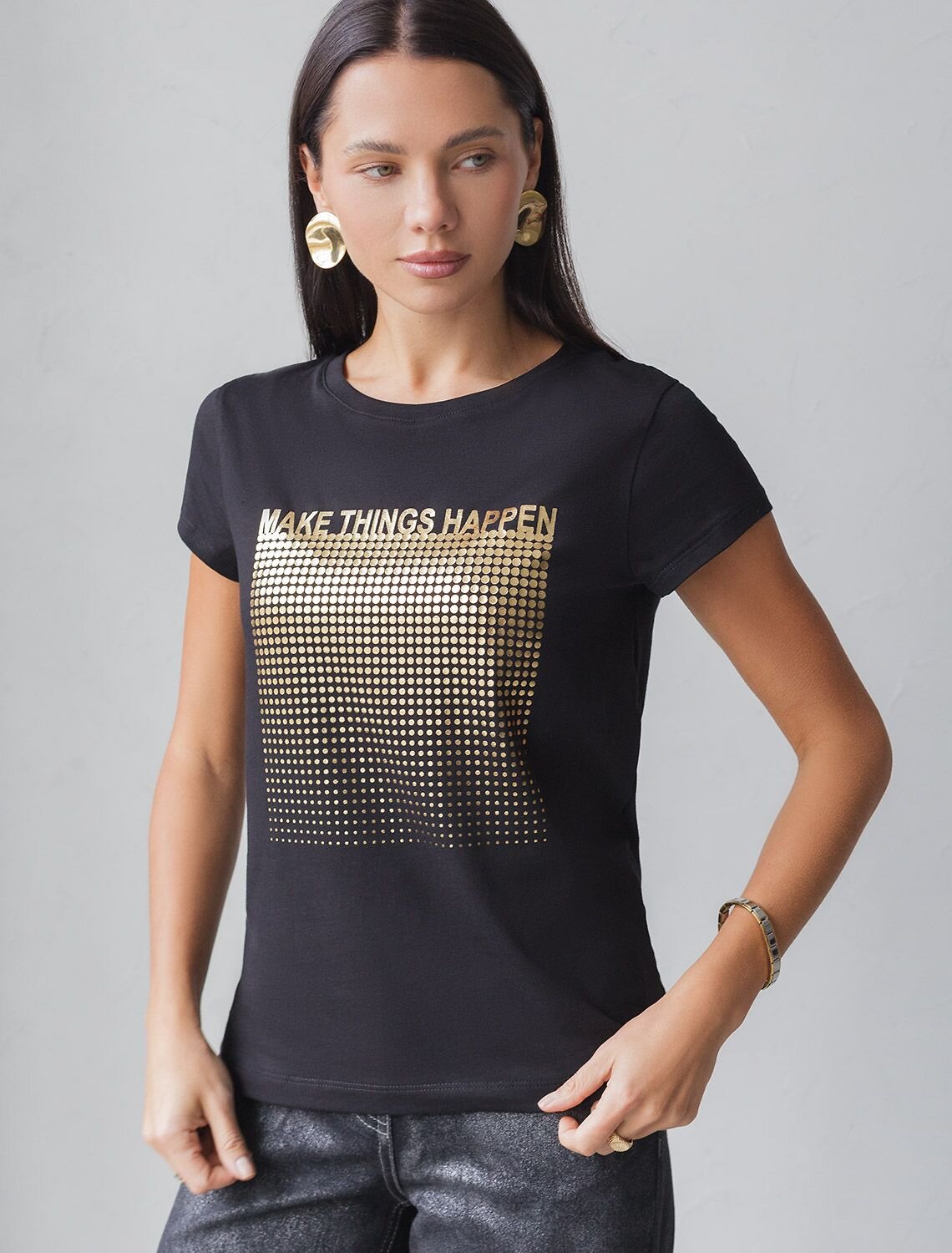 VILATTE Футболка 572868 D49.135 черный_things