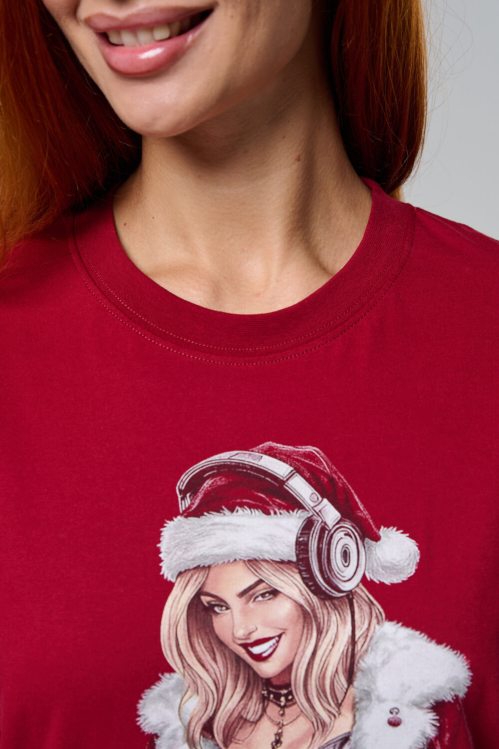 Натали Футболка 572880 8585 бордовый+диско снегурочка