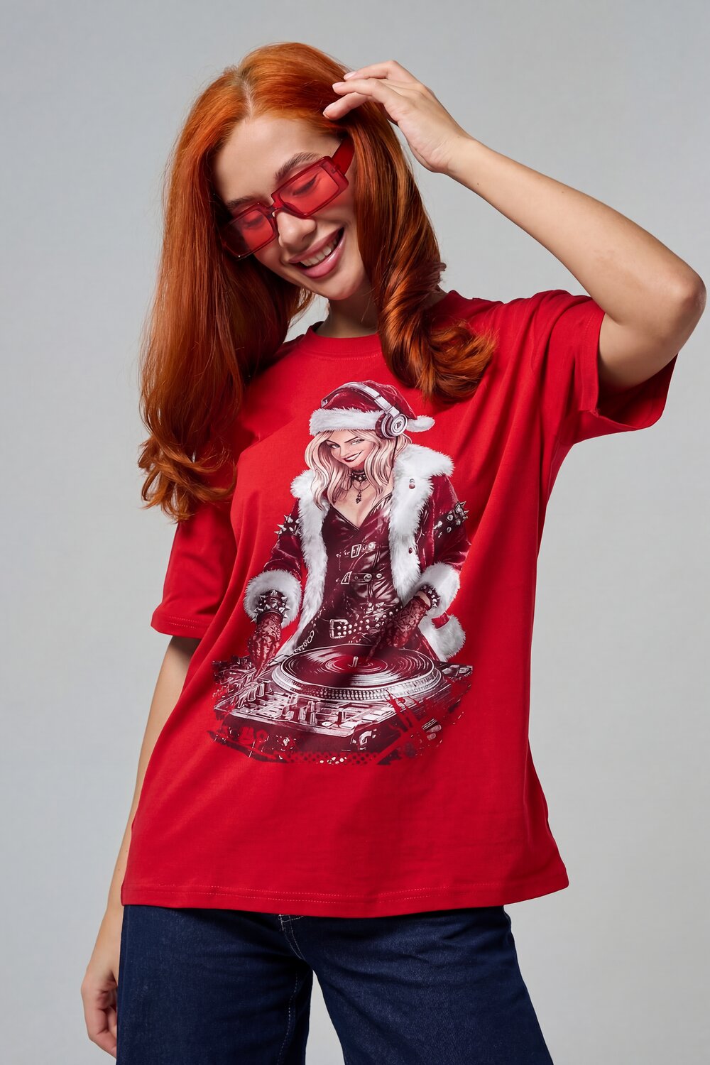 Натали Футболка 572882 8585 красный+диско снегурочка