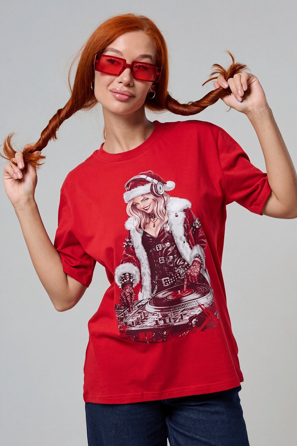 Натали Футболка 572882 8585 красный+диско снегурочка
