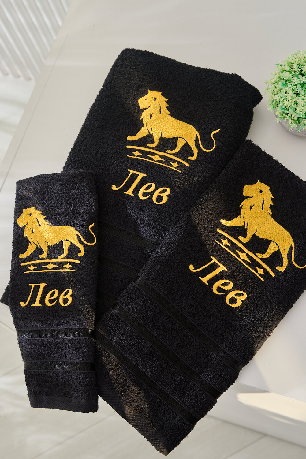 Натали Полотенце 572884 14418 черный+лев