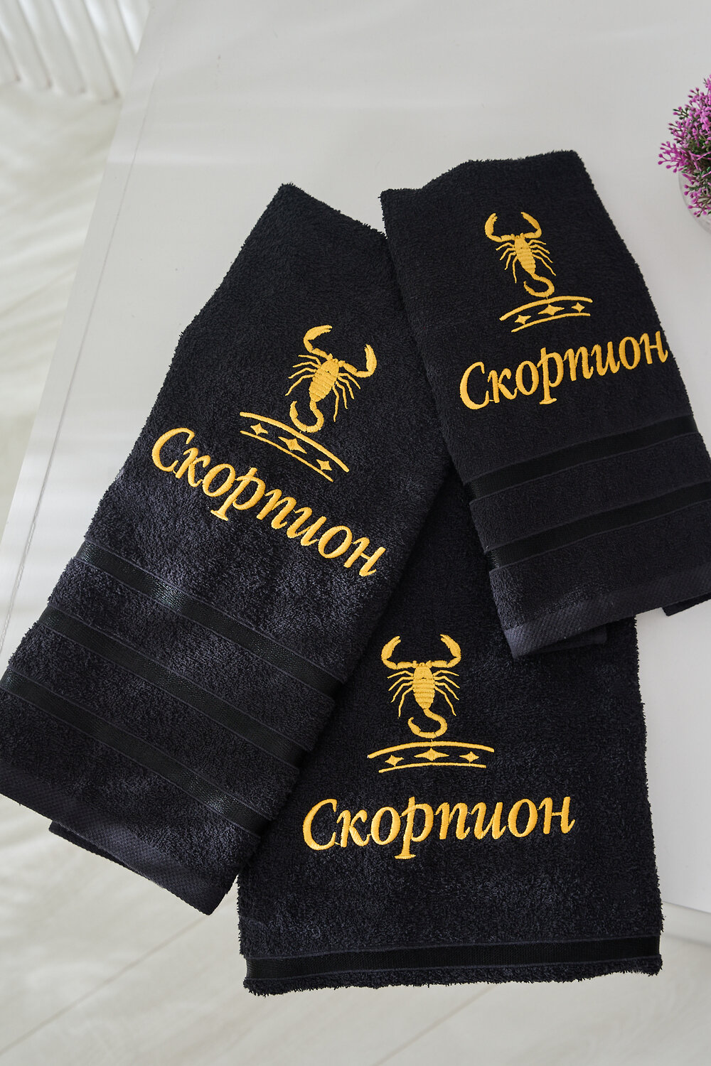 Натали Полотенце 572897 14418 черный+скорпион