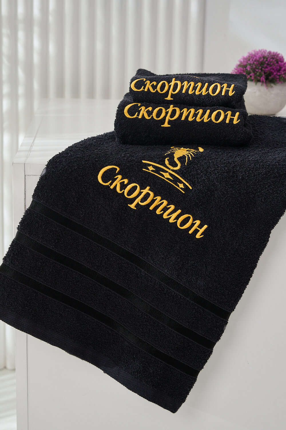 Натали Полотенце 572897 14418 черный+скорпион