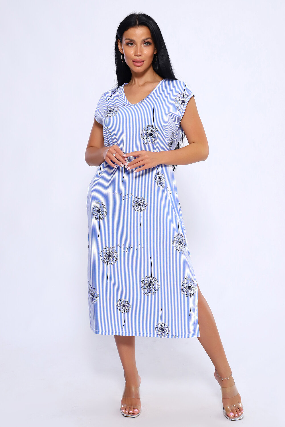 Натали Платье 572996 82061 полоска голубая узкая