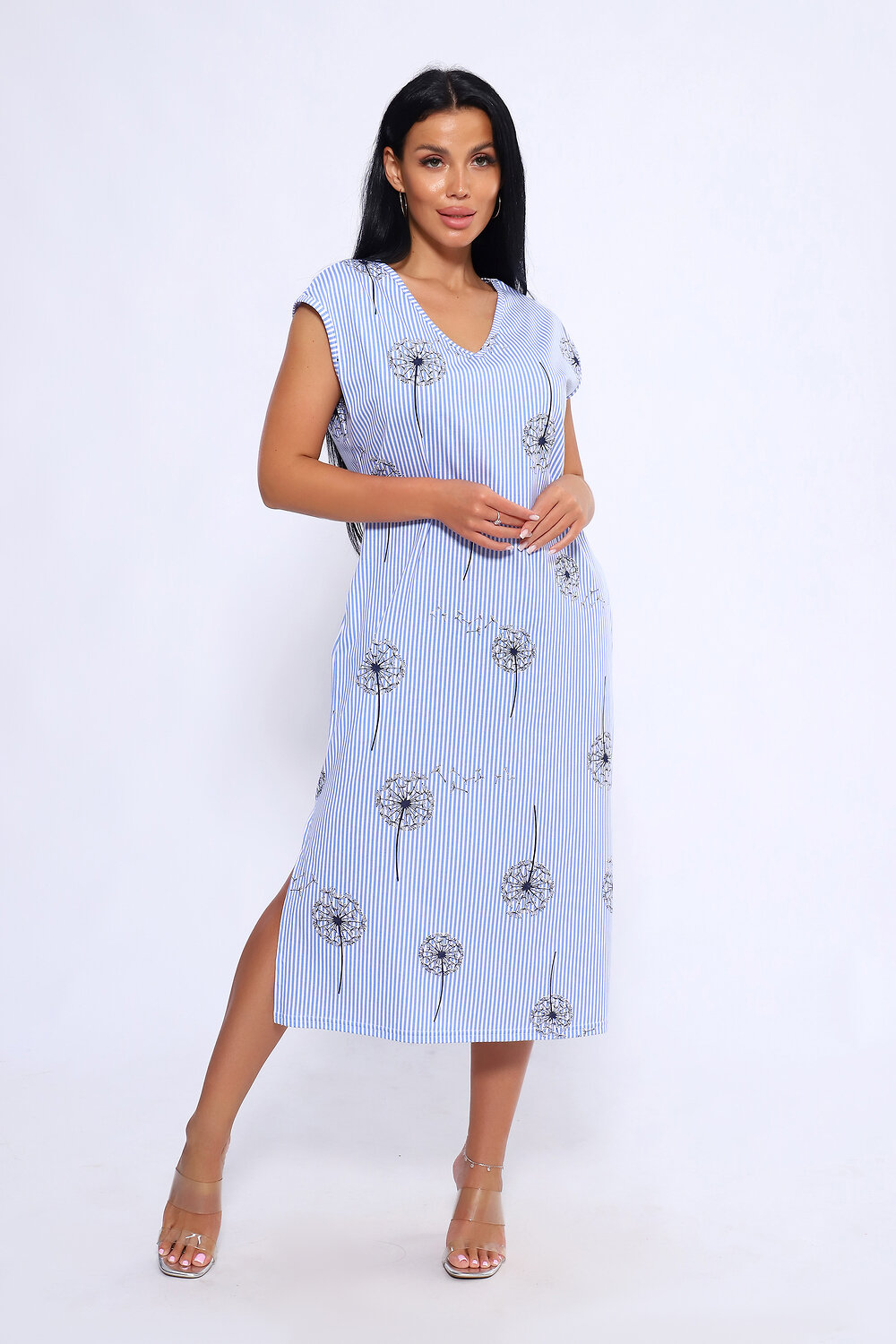 Натали Платье 572996 82061 полоска голубая узкая