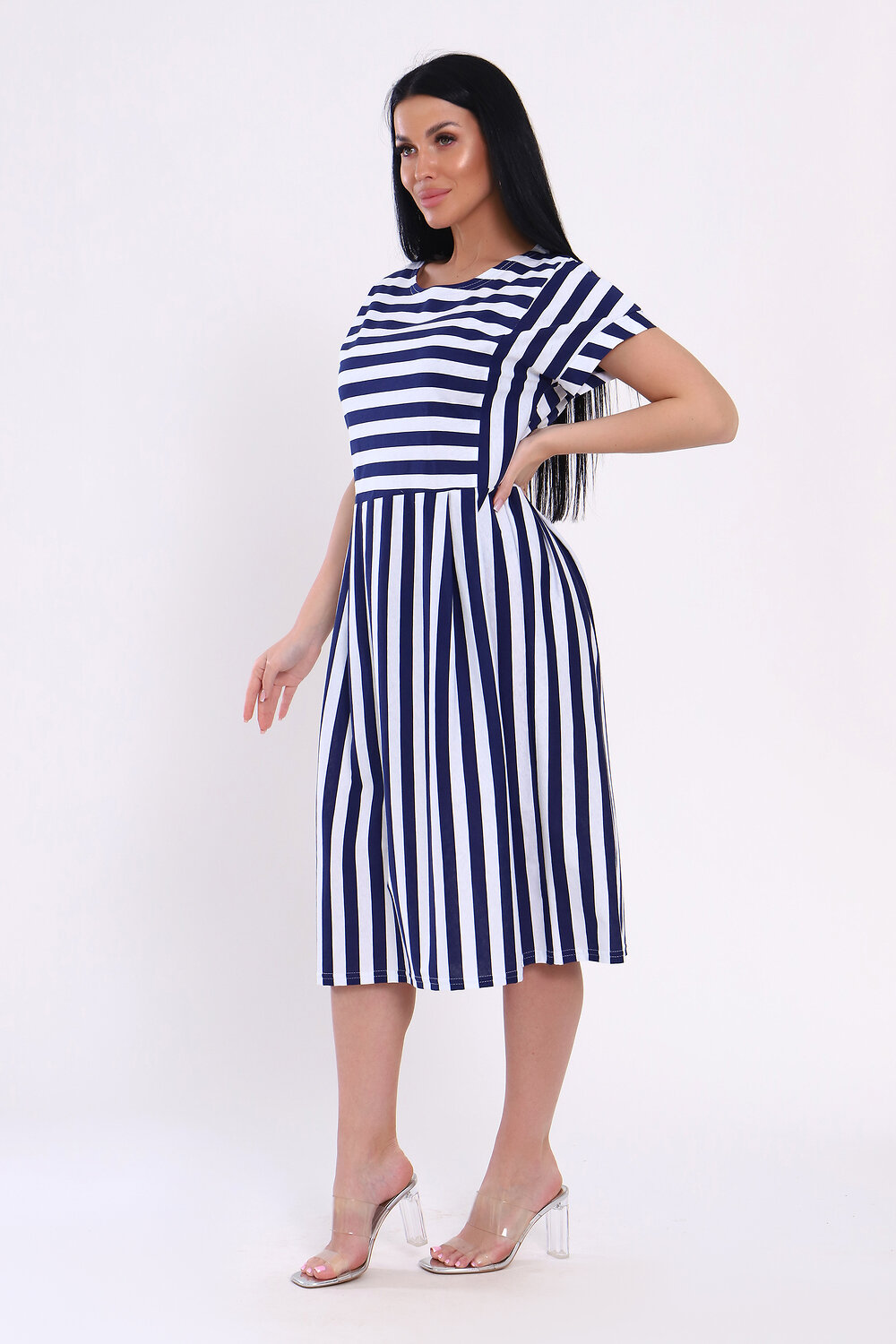 Натали Платье 573003 82054 полоса синяя