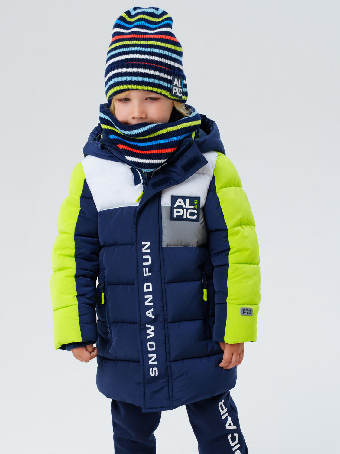 PLAYTODAY Пальто 573079 32512223 тёмно-синий,светло-зеленый,белый