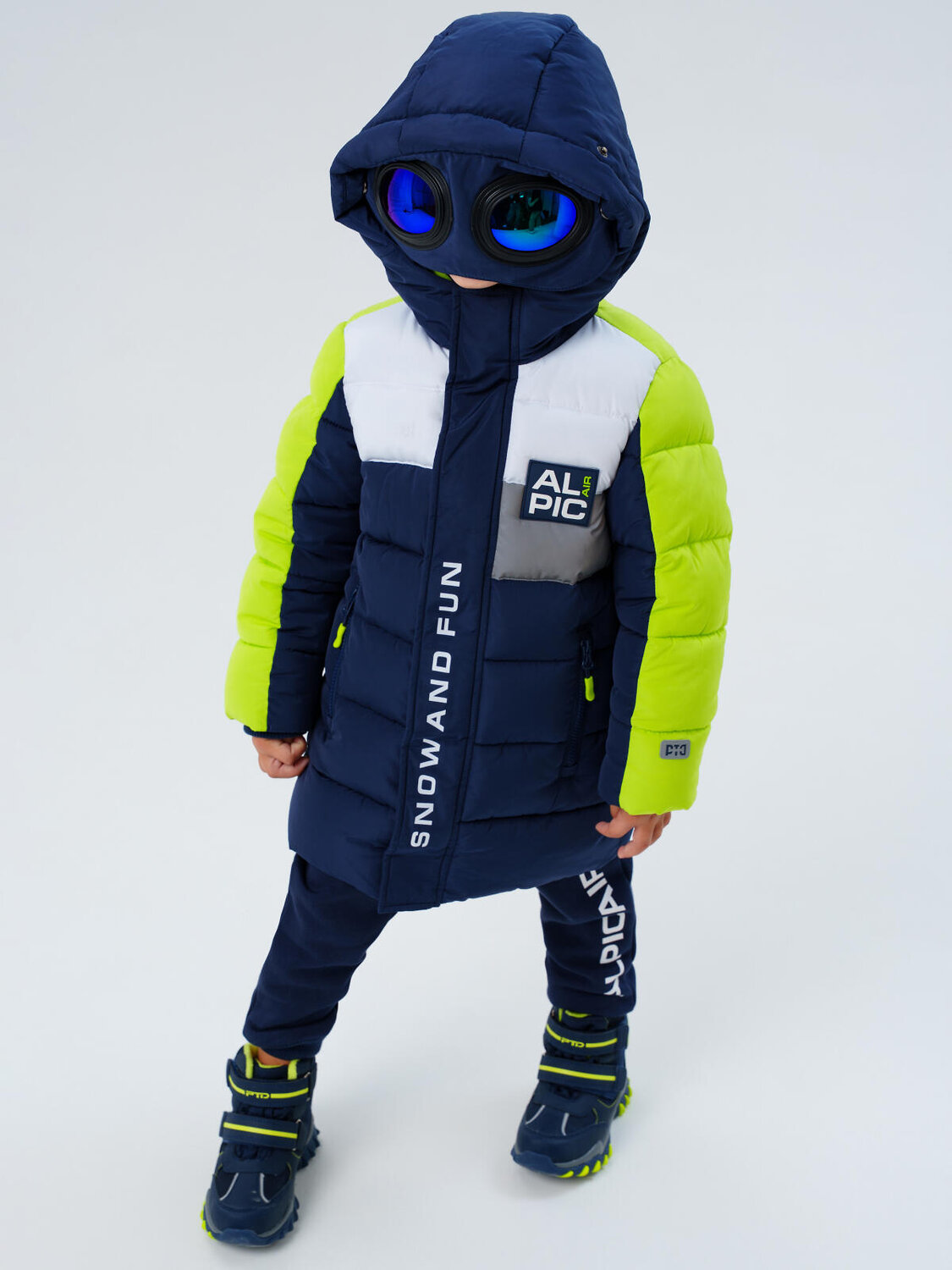 PLAYTODAY Пальто 573079 32512223 тёмно-синий,светло-зеленый,белый