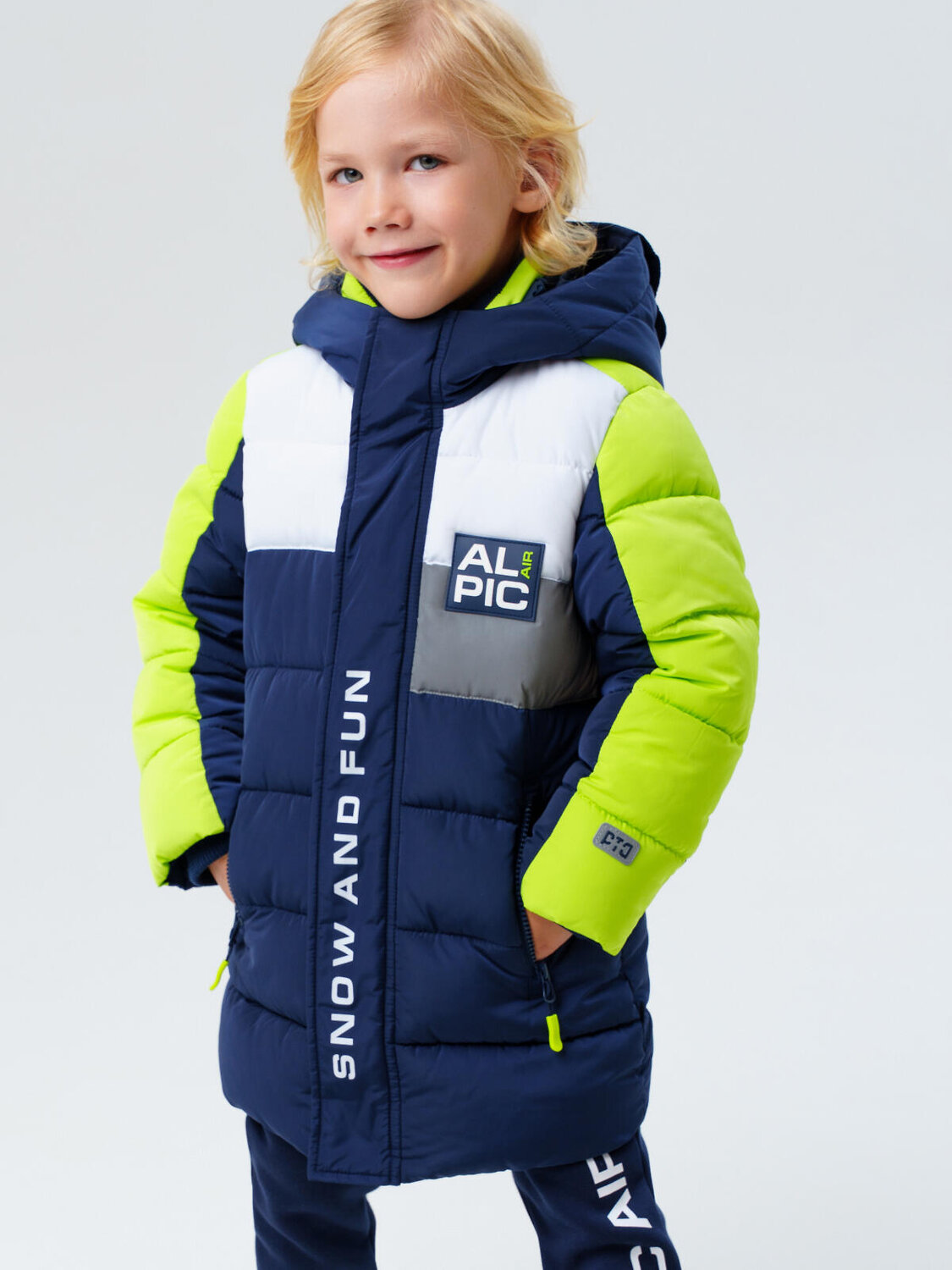 PLAYTODAY Пальто 573079 32512223 тёмно-синий,светло-зеленый,белый