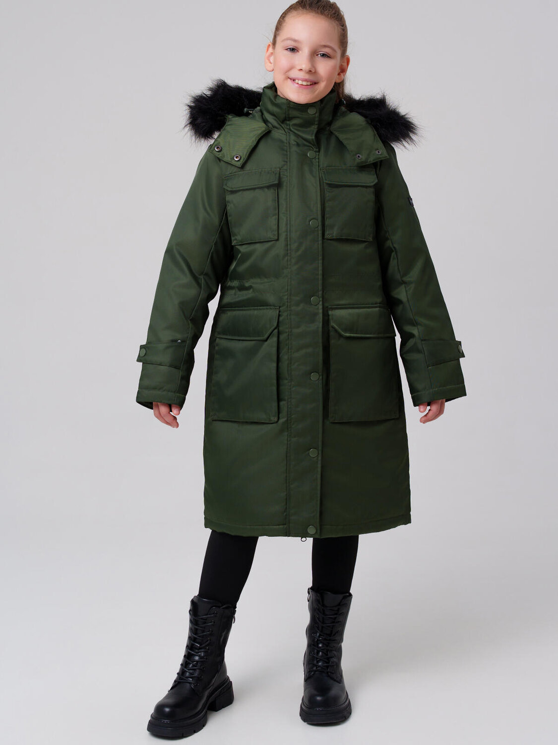 PLAYTODAY Пальто 573088 32521103 темно-зеленый
