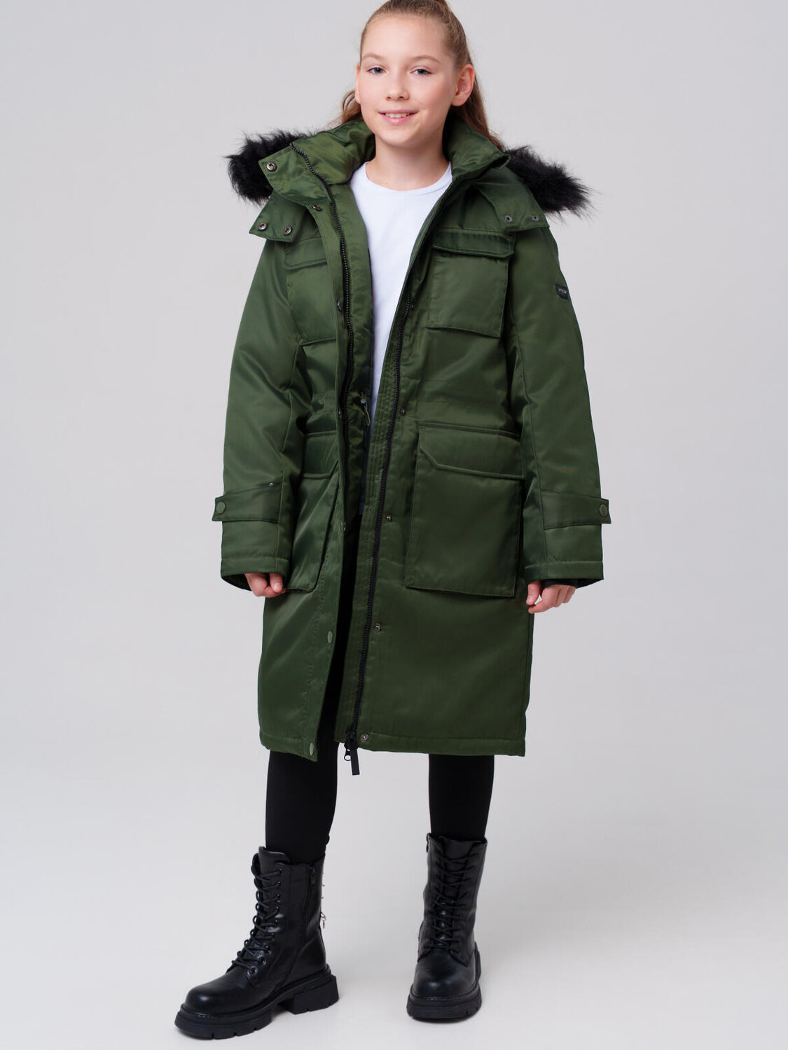 PLAYTODAY Пальто 573088 32521103 темно-зеленый
