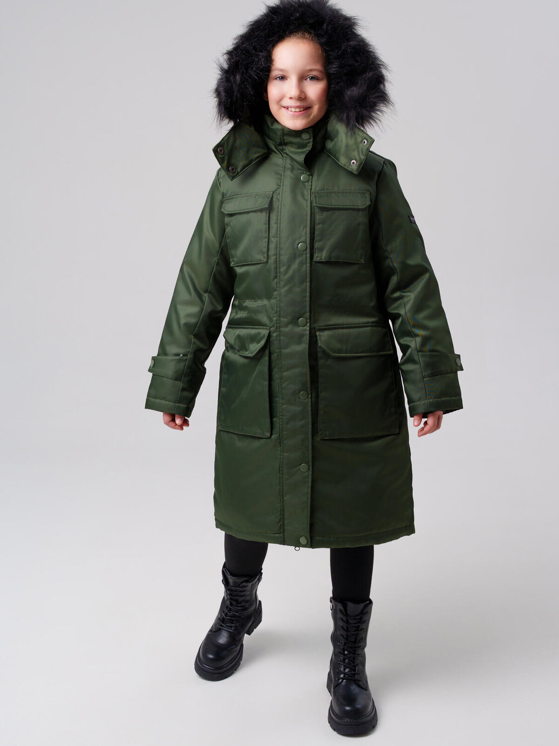 PLAYTODAY Пальто 573088 32521103 темно-зеленый