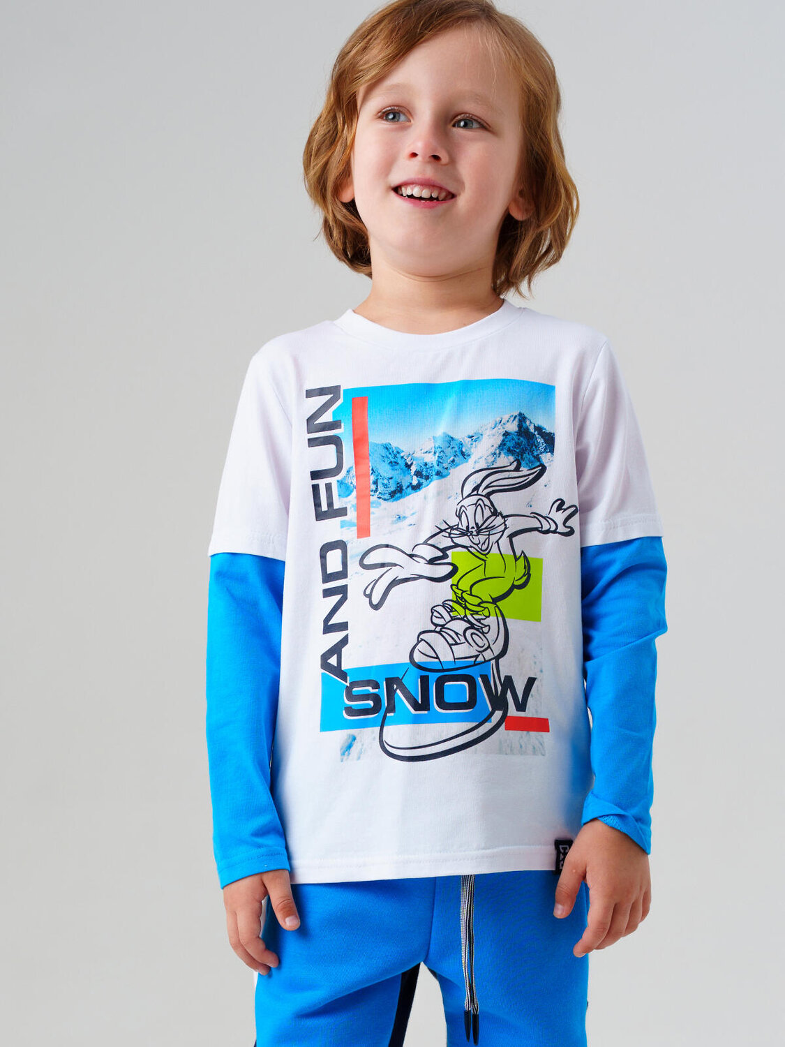 PLAYTODAY Фуфайка 573128 32532031 белый,ярко-синий