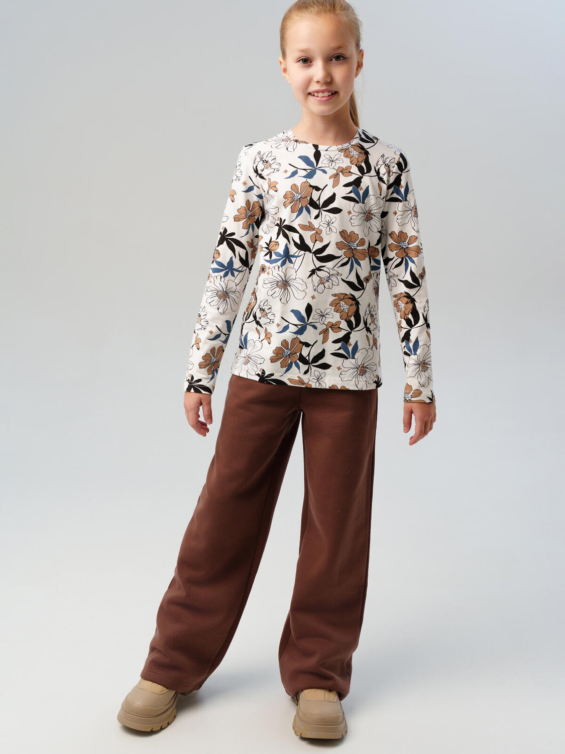 PLAYTODAY Фуфайка 573264 32521383 белый/коричневый