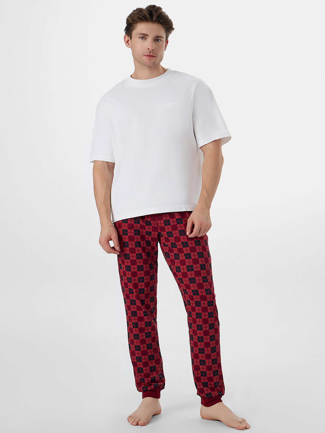 MARK FORMELLE Брюки 573289 581133 черная клетка на бордовом