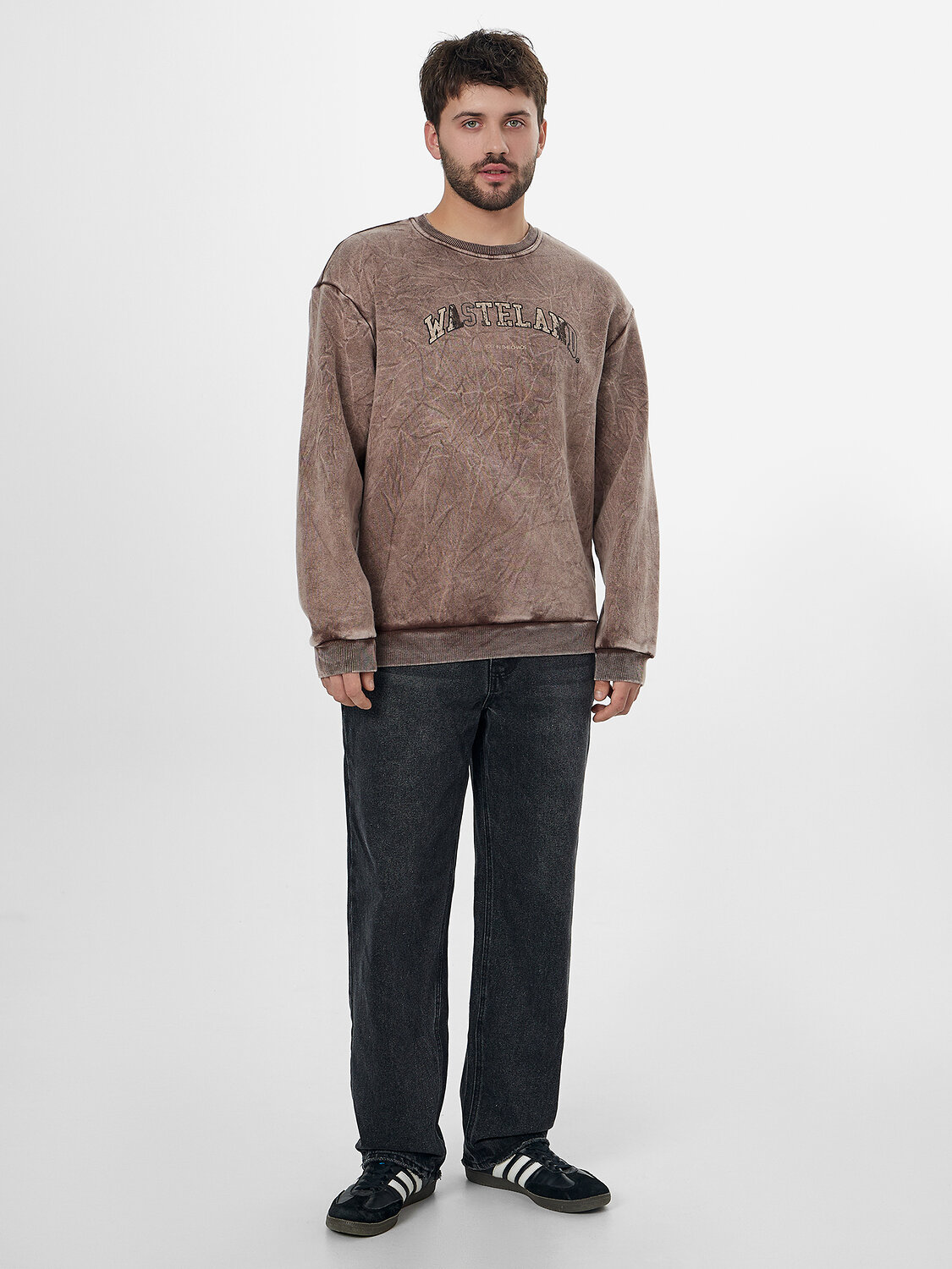 MARK FORMELLE Свитшот 573372 121801/1 ACID WASH шоколадный +печать