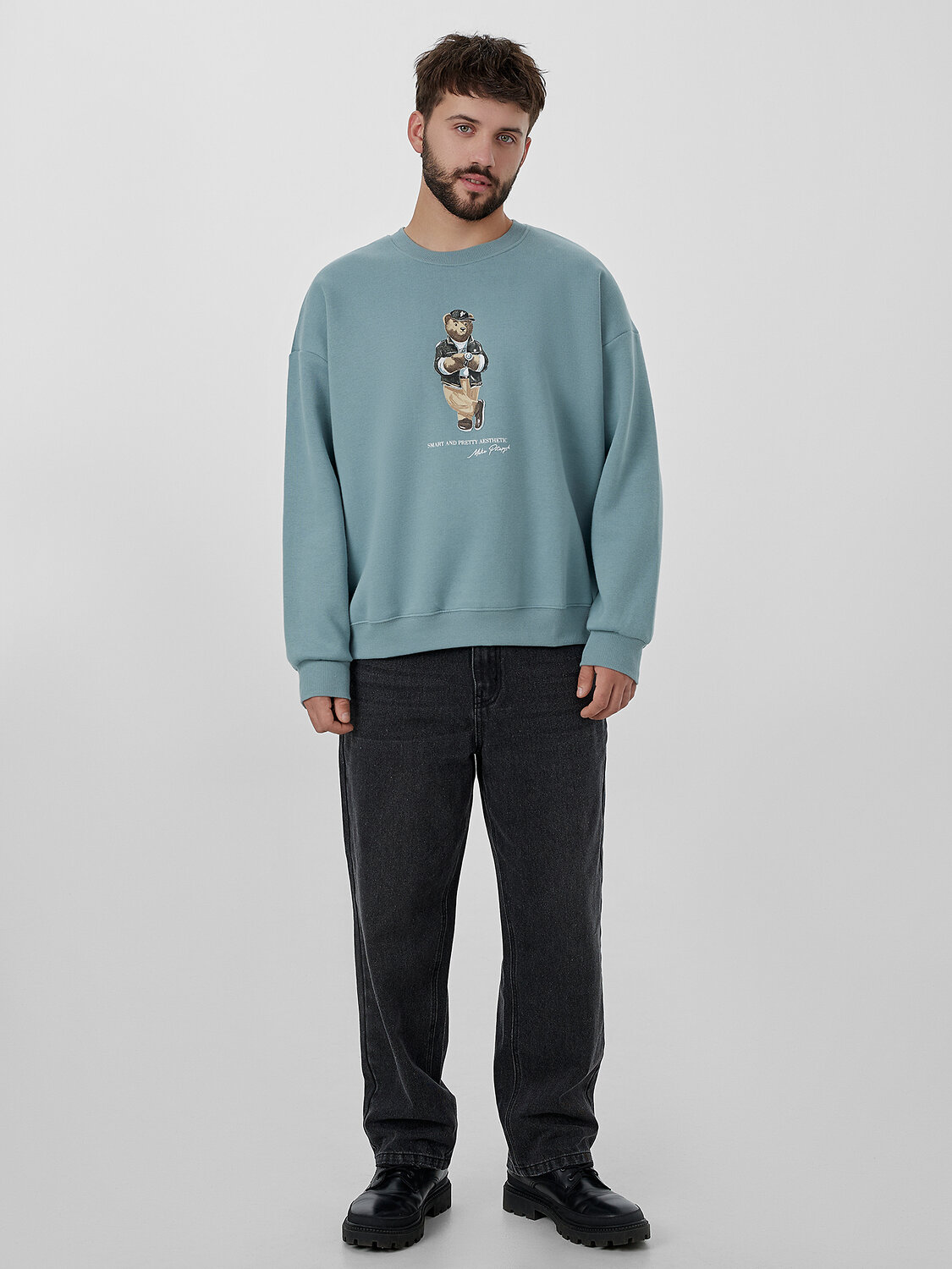 MARK FORMELLE Свитшот 573373 121866/1 сланец +печать