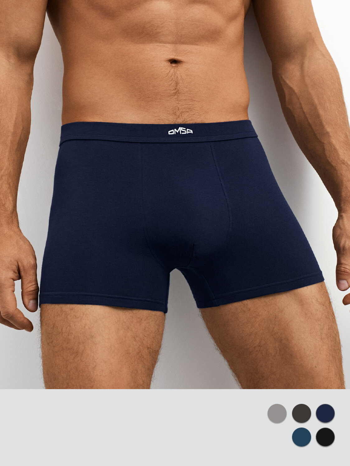 Omsa Трусы 573383 OmB 1236 Боксеры муж. с тканевой резинкой, CO Grigio (Серый)