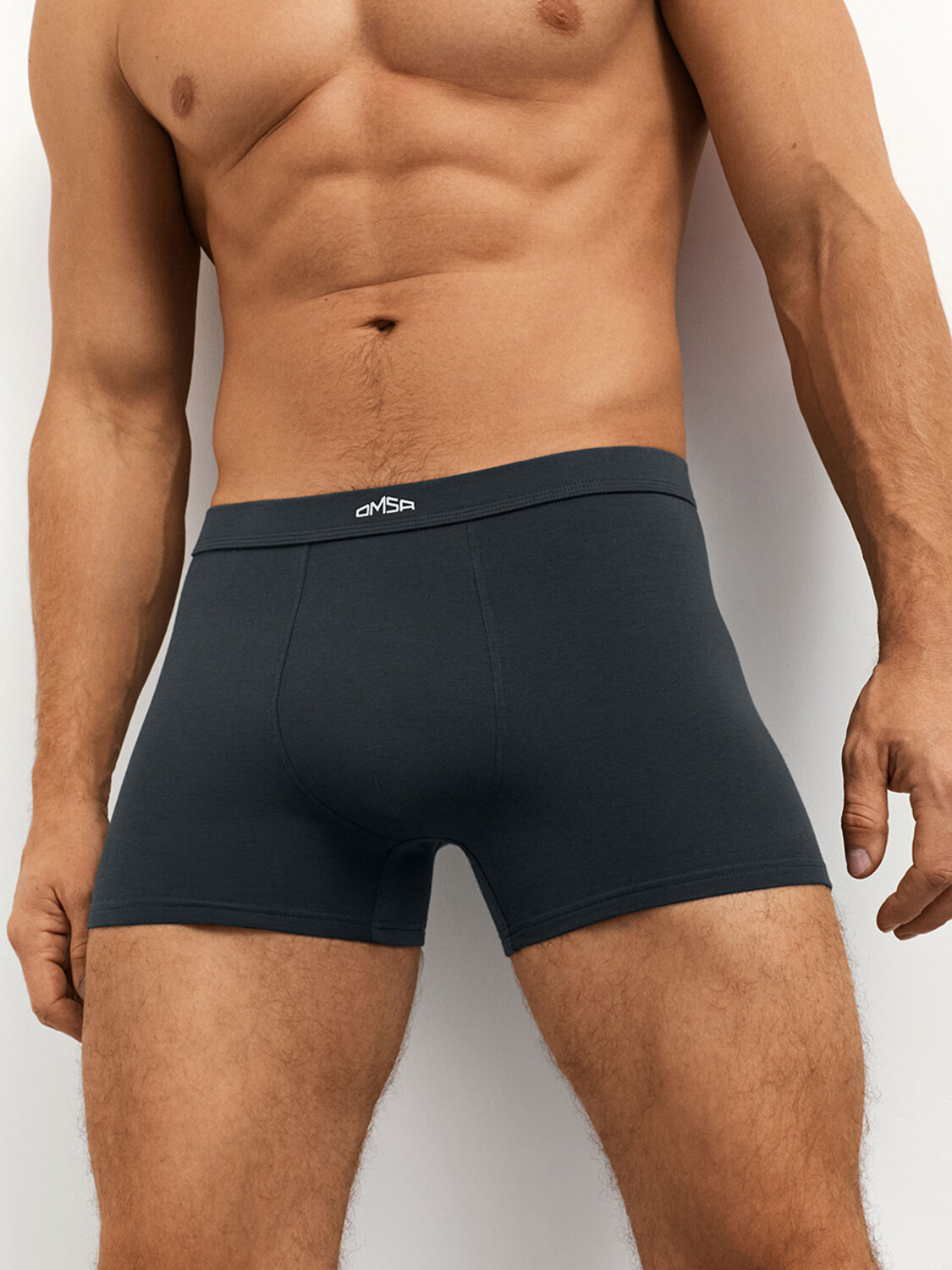 Omsa Трусы 573384 OmB 1236 Боксеры муж. с тканевой резинкой, CO Grafite (Серый)