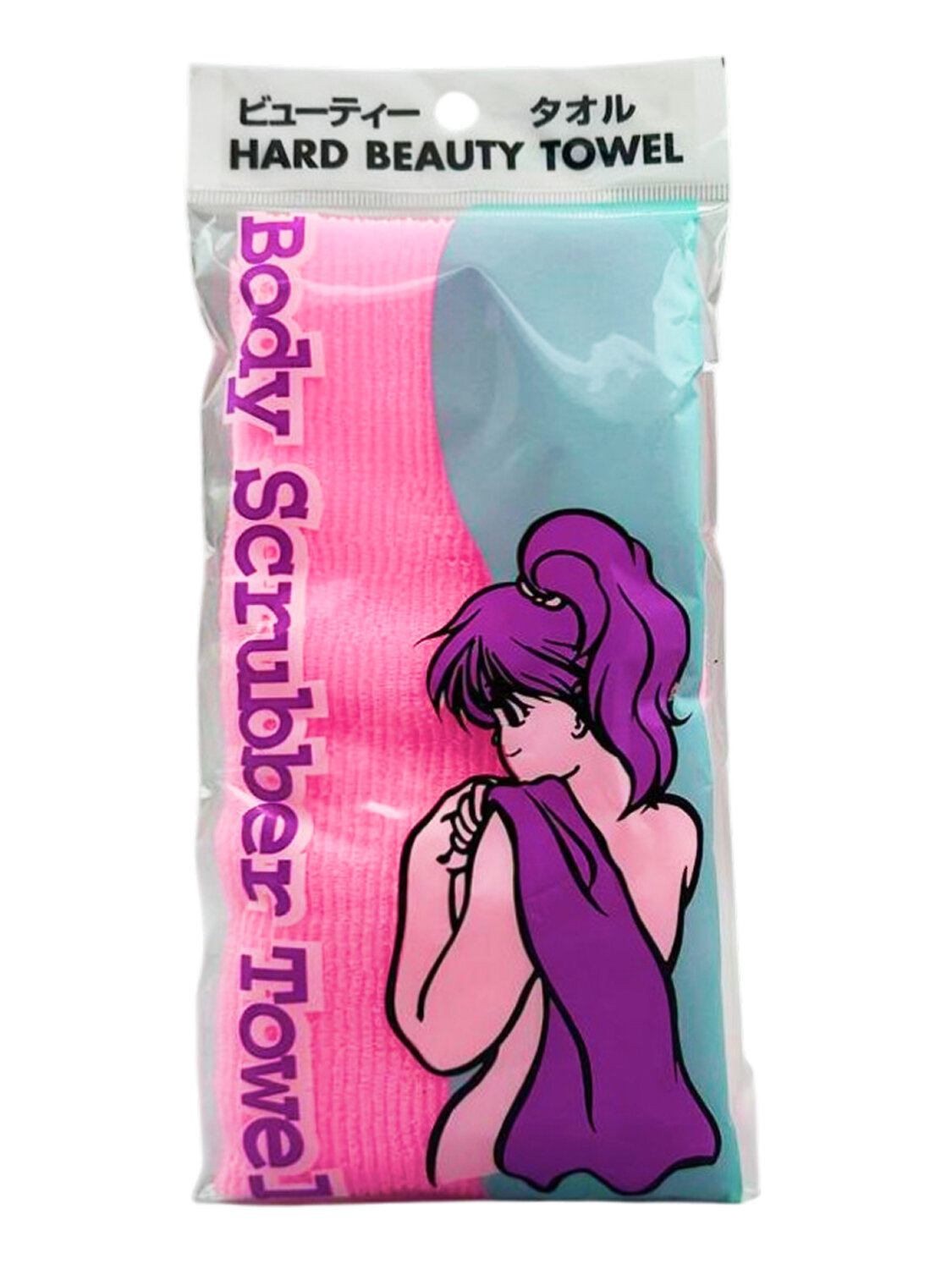 Bath Towel Мочалка-полотенце для душа с пилинг-эффектом / Nylon Long Exfoliating Towel, жесткая, розовый 573421 28180 