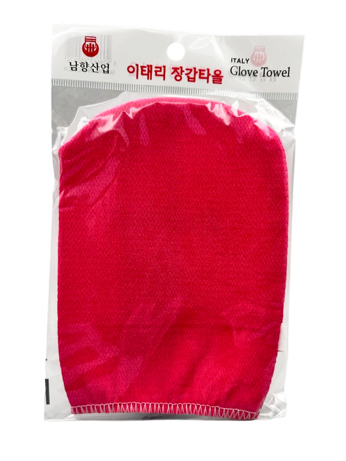 Bath Towel Мочалка-варежка для душа с пилинг-эффектом, уплотненная, малиновый 573429 28186 