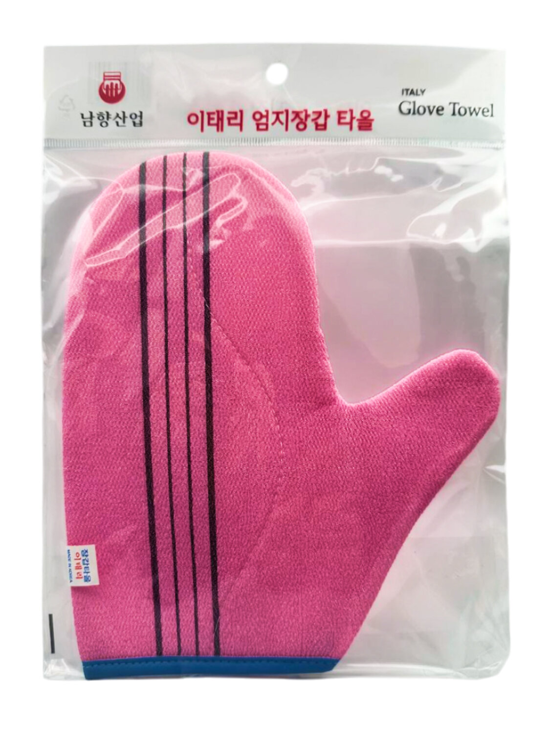 Bath Towel Мочалка-рукавица для душа с пилинг-эффектом, уплотненная, розовый 573435 28191 