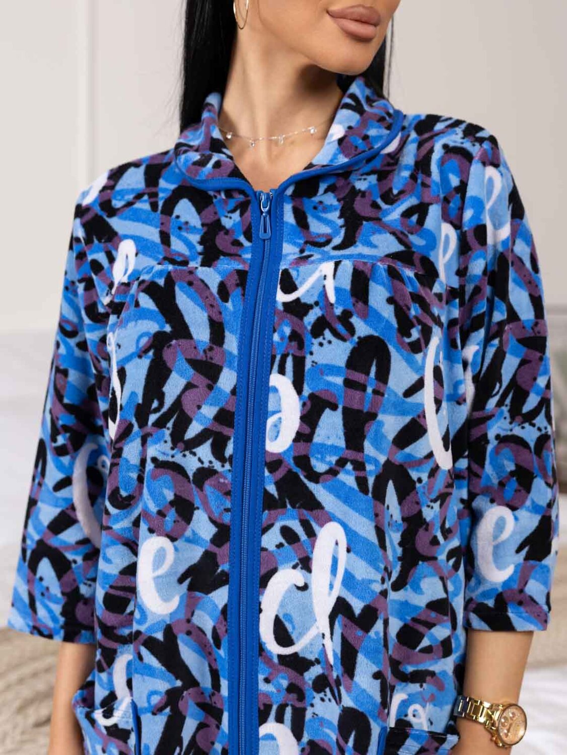 Текс-плюс Халат 573467 НФ-00245697 Фиолетовый,синий