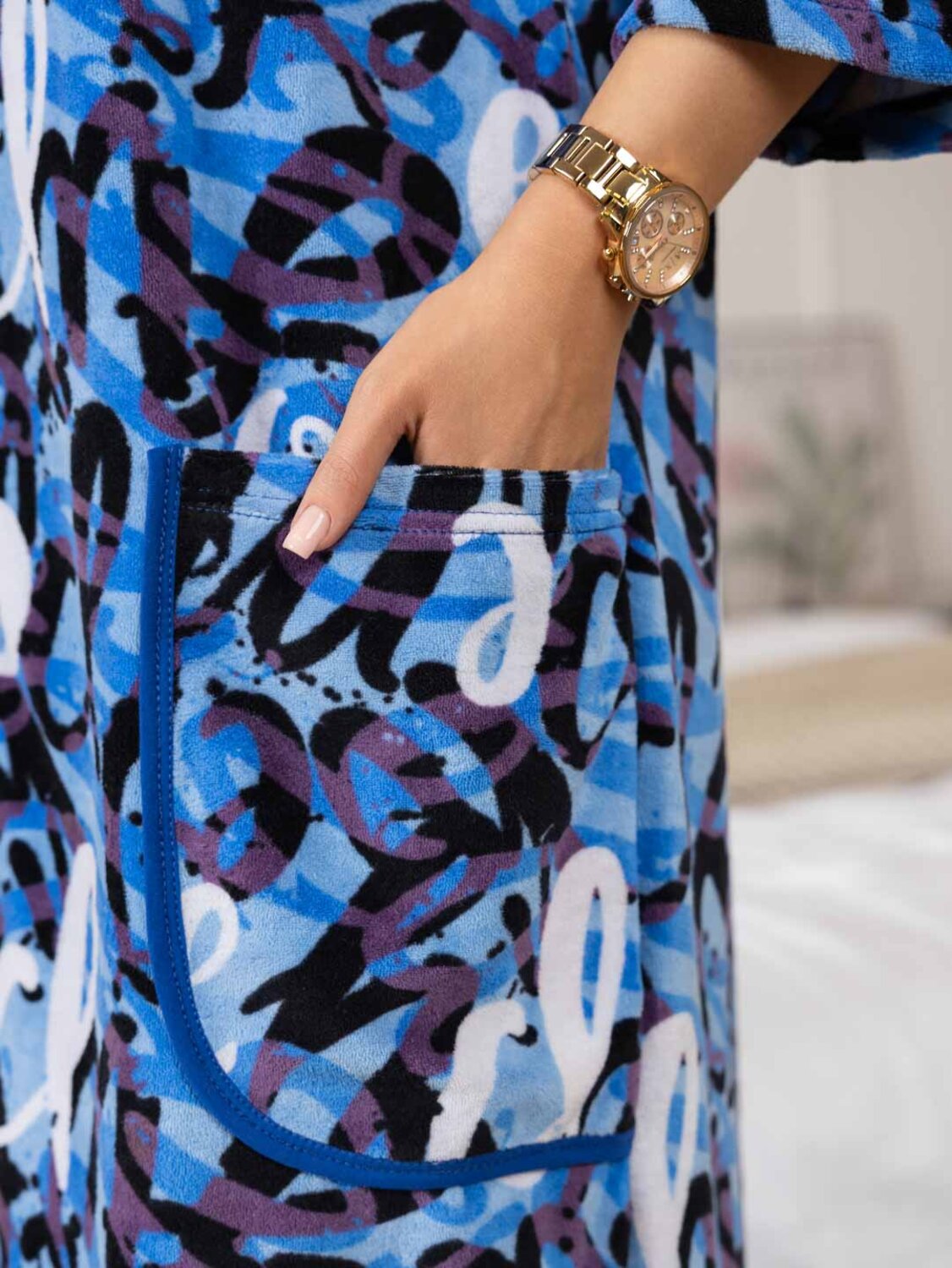 Текс-плюс Халат 573467 НФ-00245697 Фиолетовый,синий