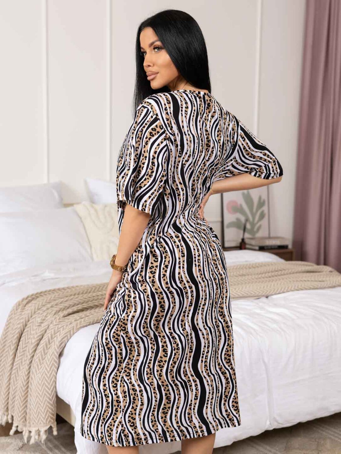 Текс-плюс Халат 573471 НФ-00155102 Коричневый,белый,черный