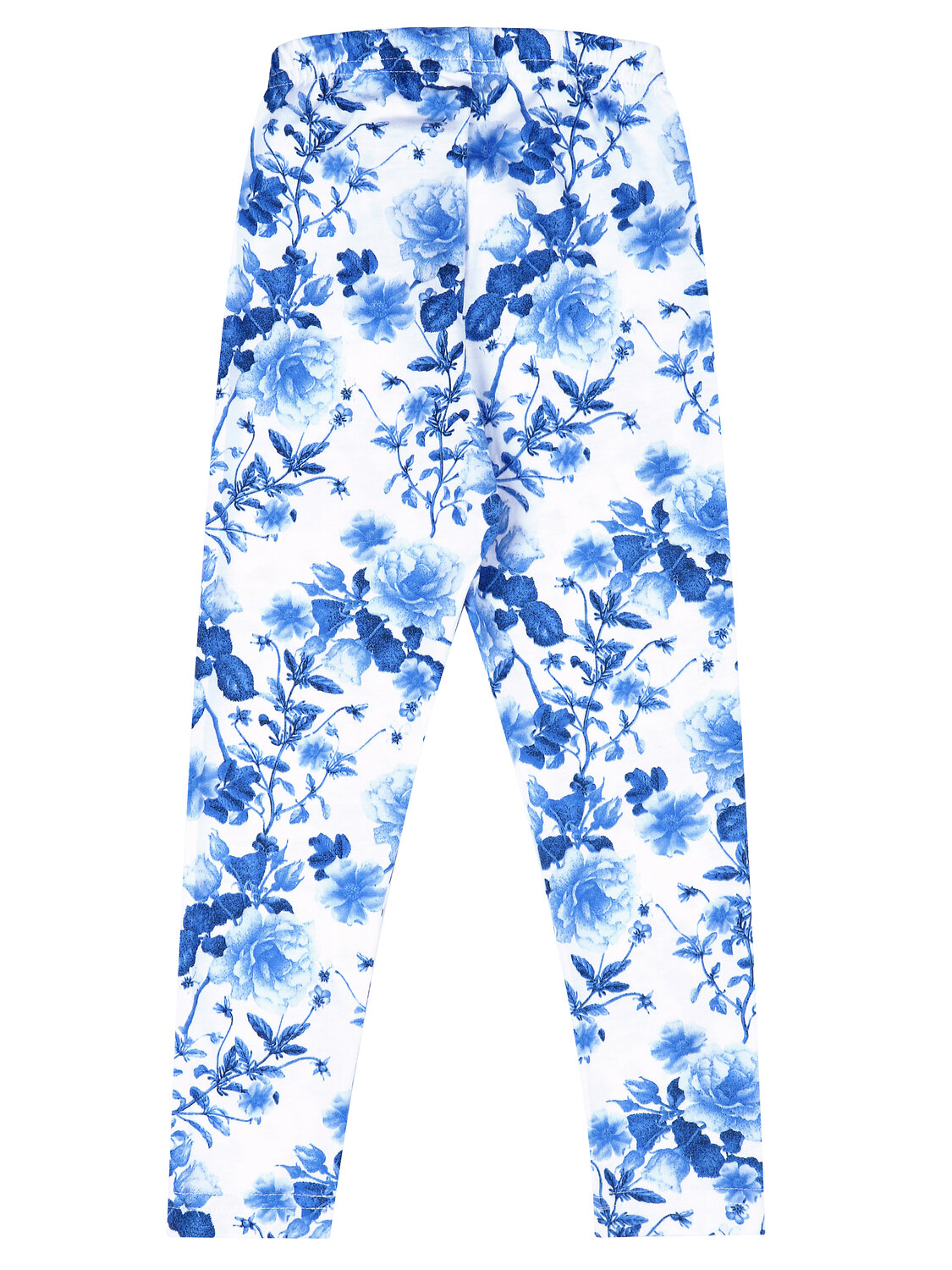 Апрель Легинсы 573556 1ДРЛ3848001н розы гжель на белом