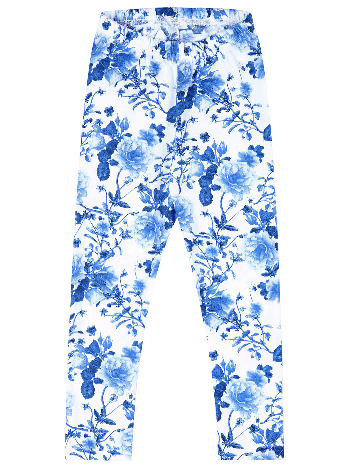 Апрель Легинсы 573556 1ДРЛ3848001н розы гжель на белом